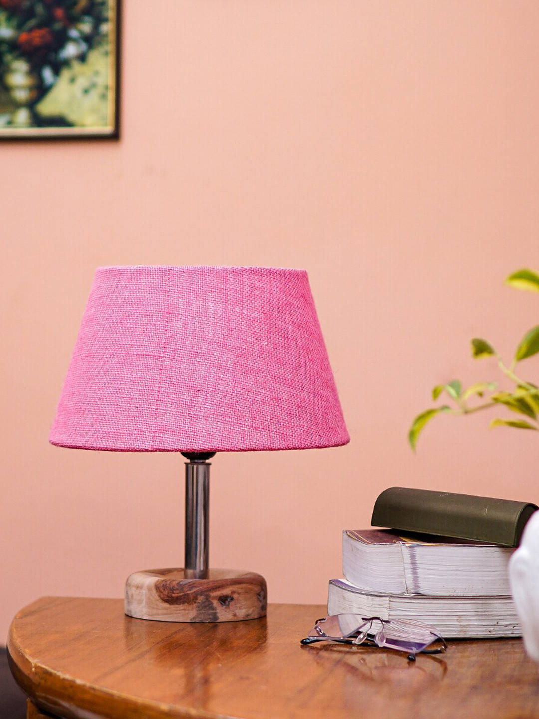 Pinecraft INTERNATIONAL Brown & Pink Edra Table Lamp With Shade