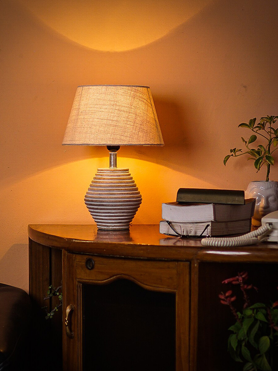 Pinecraft INTERNATIONAL Off White Atury Table Lamp with Shade