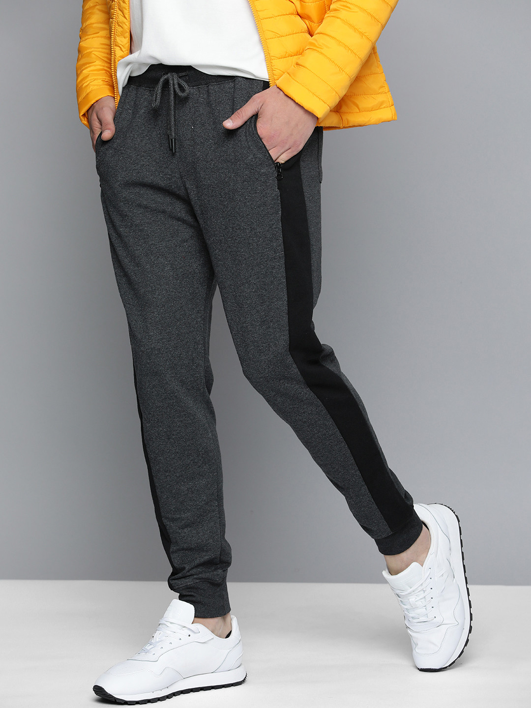 Harvard Men Solid Joggers with Side Stripes