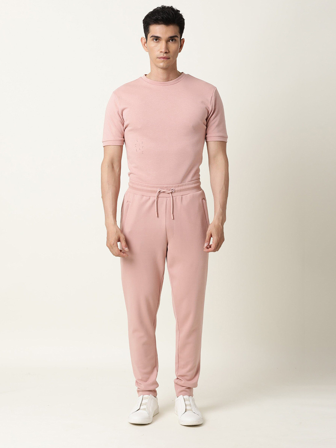 ARTICALE Men Rose-Colored Solid Slim-Fit Track Pants
