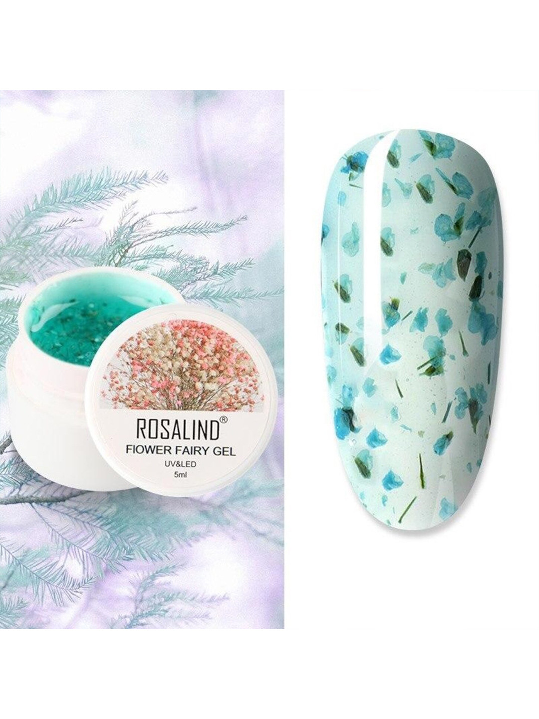 ROSALIND Flower Fairy UV&LED Dried Flower Decoration Gel Nail Polish - Shade A142