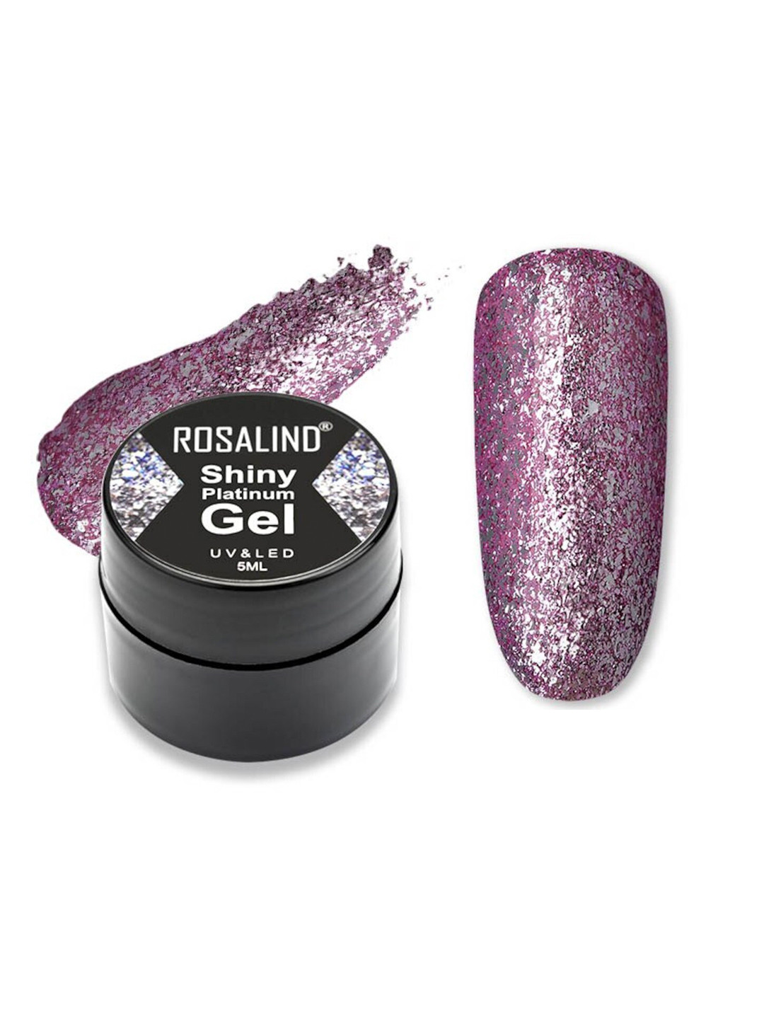 ROSALIND Shiny Platinum UV & LED Hybrid Varnishes Gel Nail Polish - Shade A404