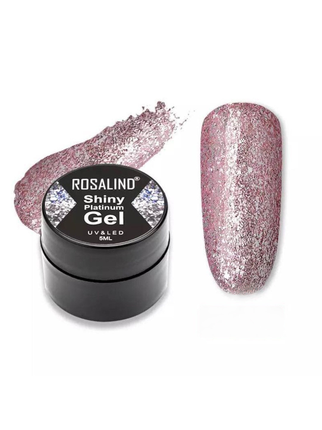 ROSALIND Shiny Platinum UV & LED Hybrid Varnishes Gel Nail Polish - Shade A382