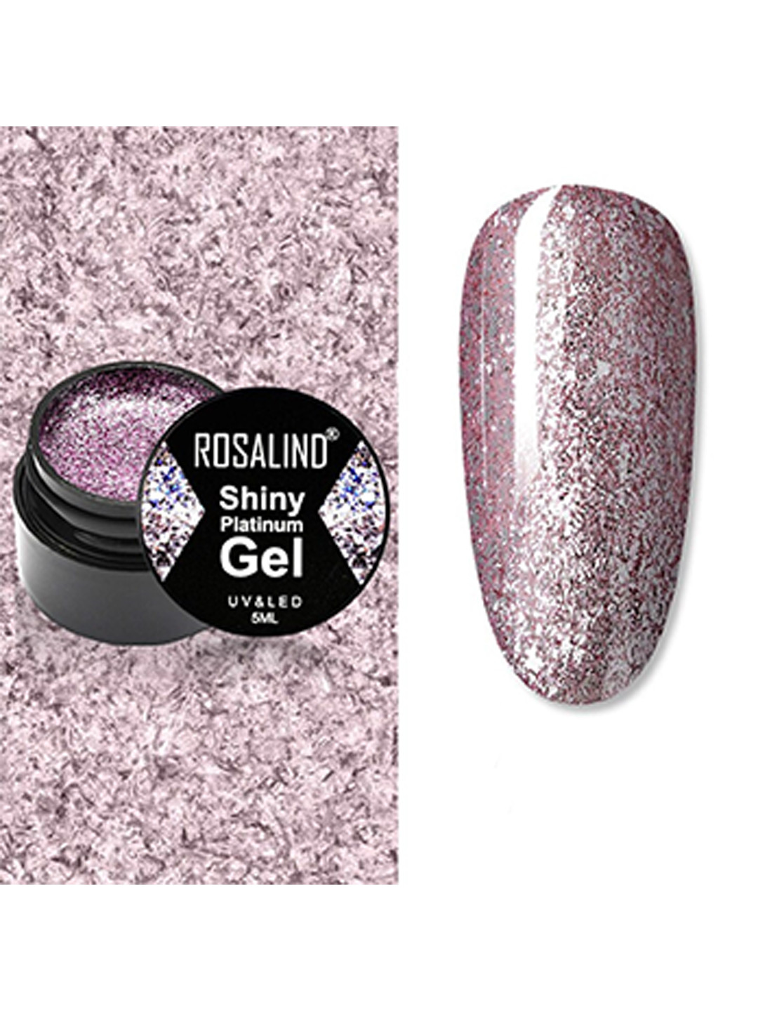 ROSALIND Shiny Platinum Hybrid Varnishes Soak-Off UV&LED Gel Nail Polish - Shade A389