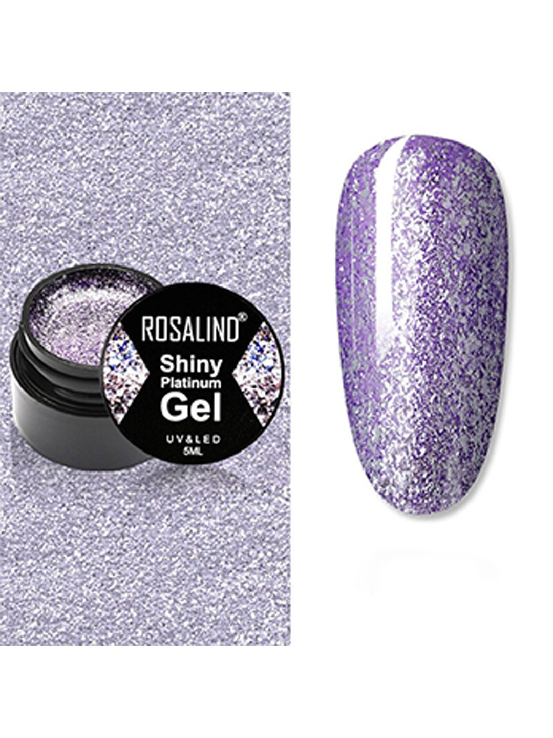 ROSALIND Shiny Platinum UV & LED Hybrid Varnishes Gel Nail Polish - Shade A390