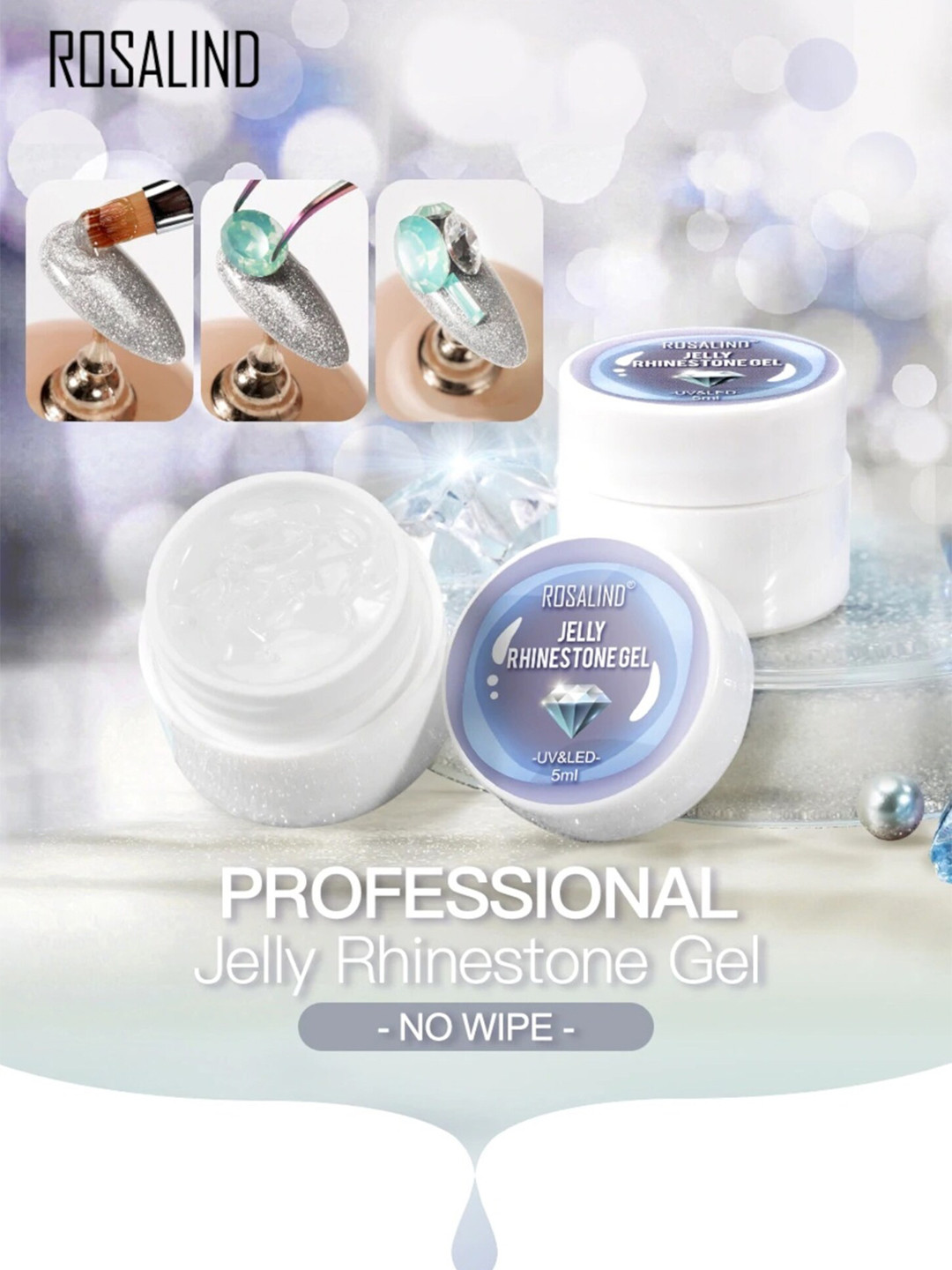 ROSALIND UV & LED Jelly Rhinestone Gel Nail Polish 5 ml - A691