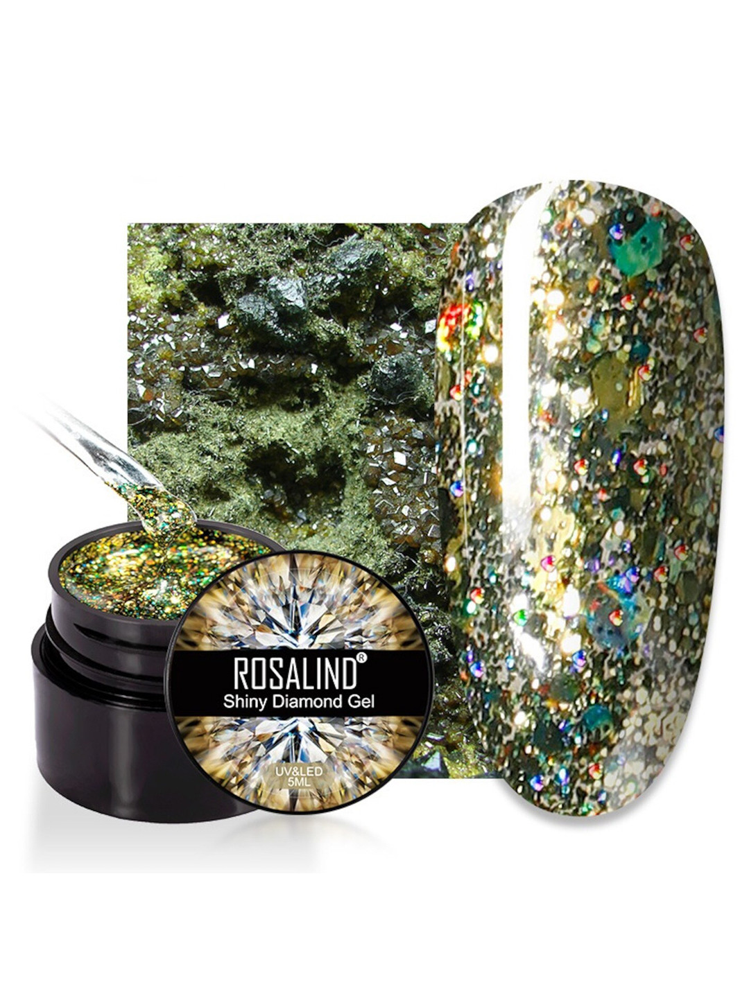 ROSALIND Shiny Diamond Soak-Off UV-LED Gel Nail Polish - Shade A537