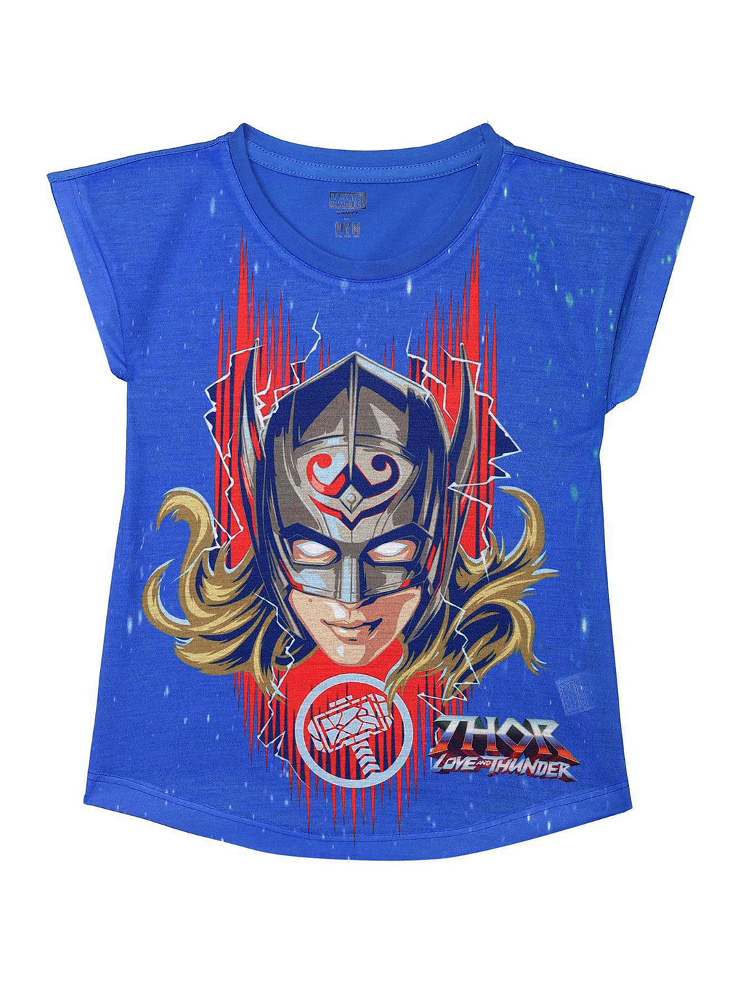 Marvel by Wear Your Mind Blue Print Extended Sleeves Top