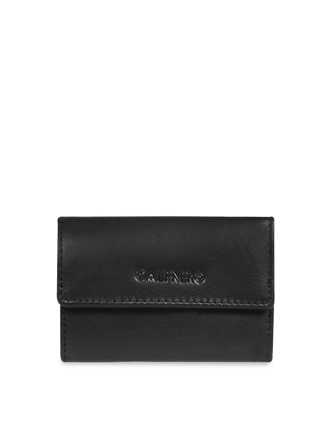 CALFNERO Unisex Men Black Genuine Leather Key Case