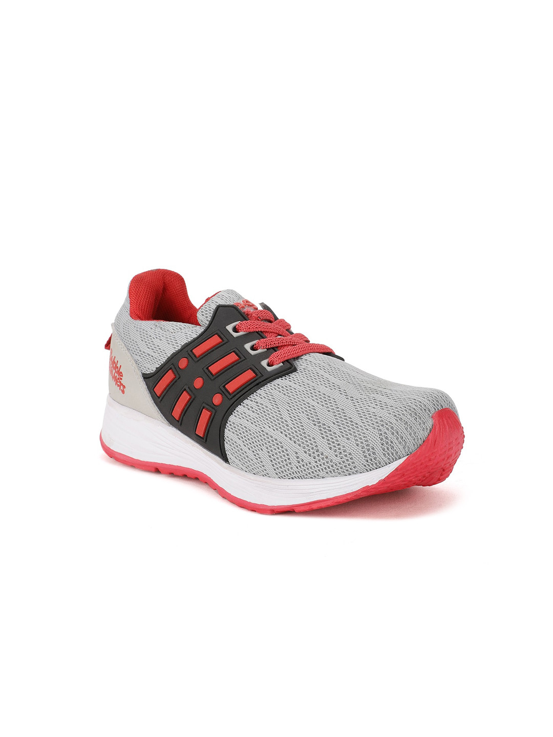 Bubblegummers Boys Grey & Red Woven Design Sneakers