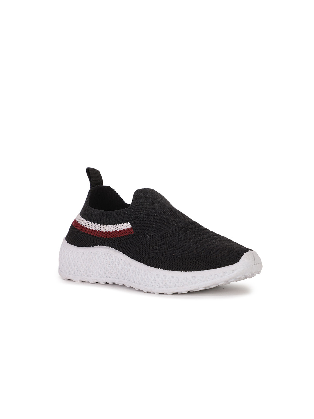 Bubblegummers Boys Black Woven Design Slip-On Sneakers