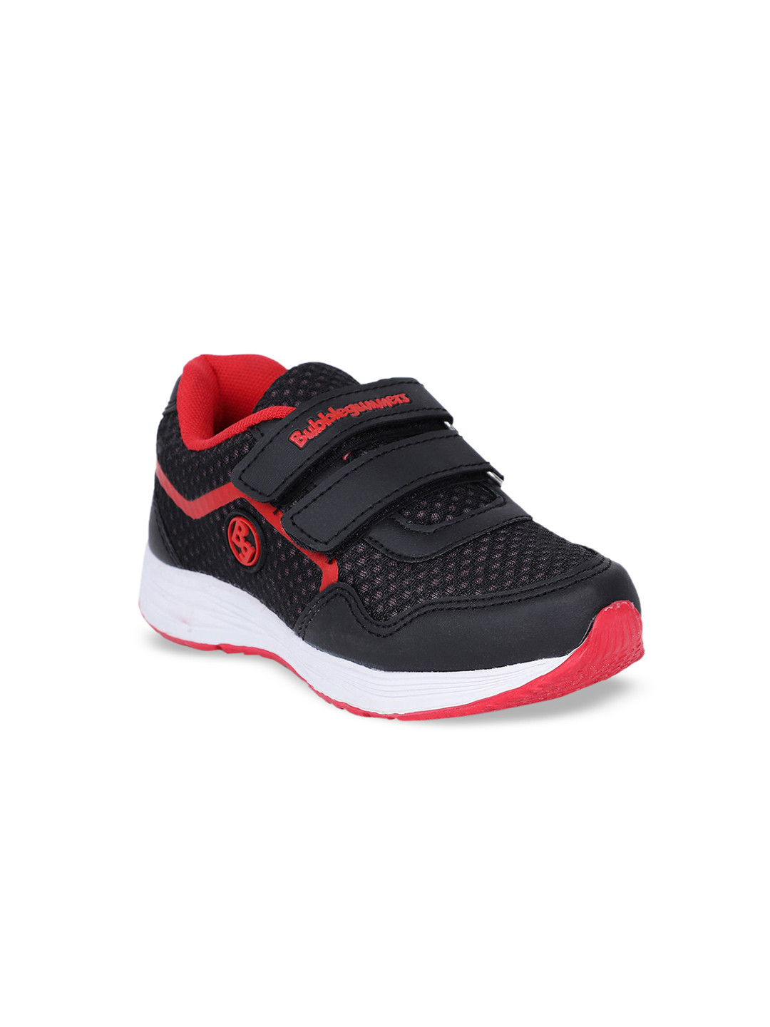 Bubblegummers Boys Black & Red Woven Design Sneakers