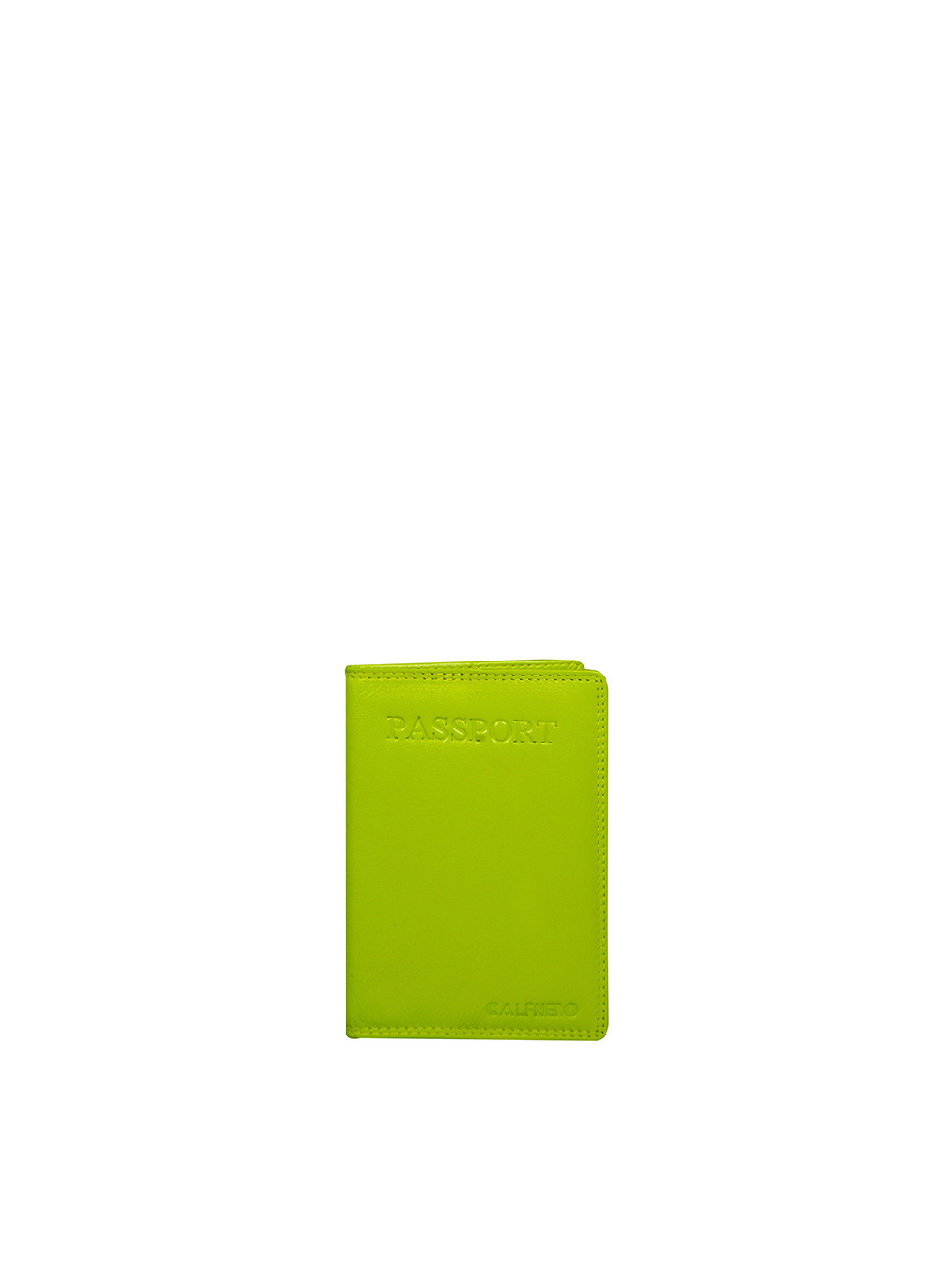 CALFNERO Green Leather Passport Holder with Passport Holder