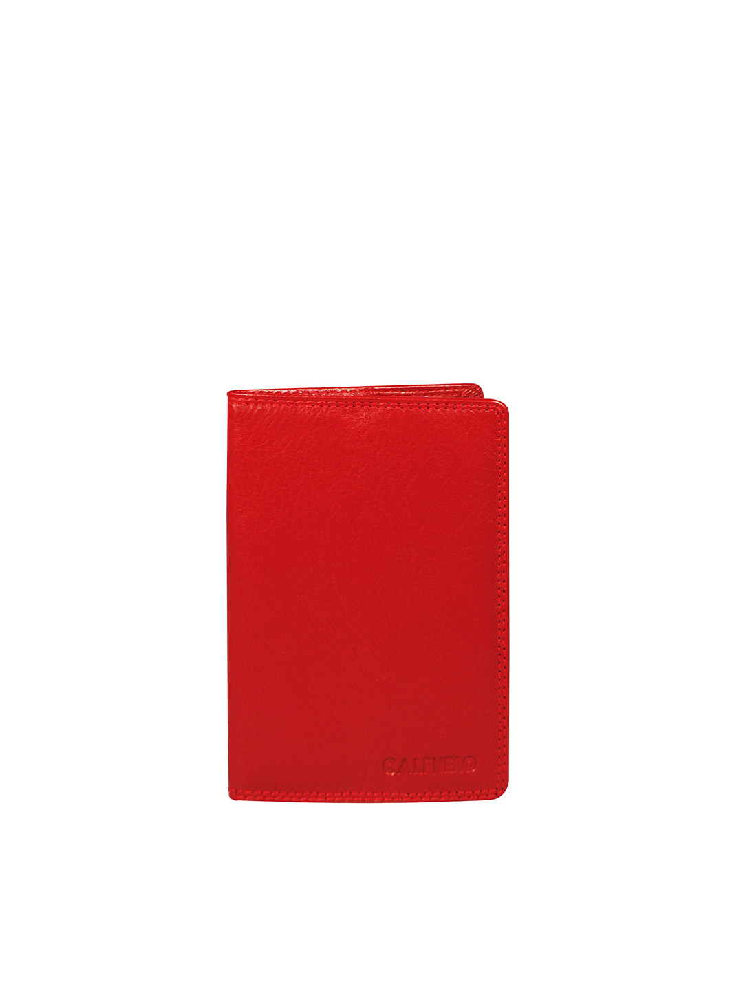 CALFNERO Unisex Red Leather Passport Holder