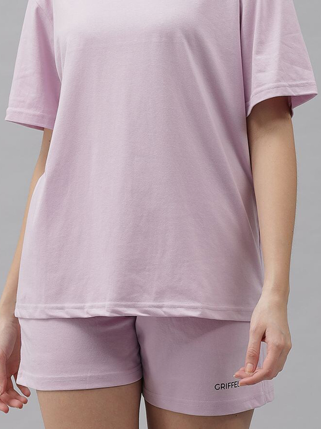 GRIFFEL Women Purple Loose Fit Cotton Sports Shorts