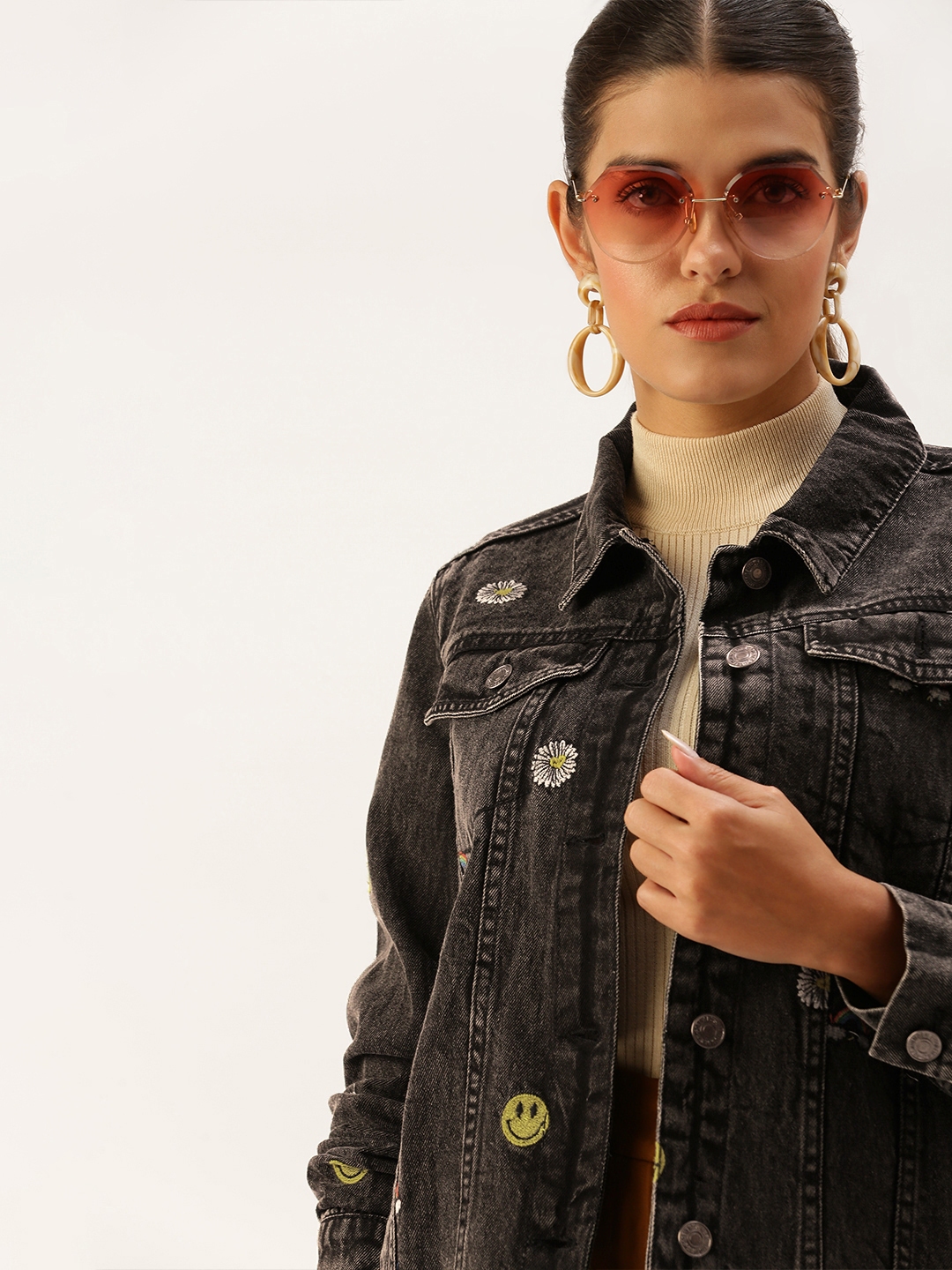 Floral denim new arrivals jacket forever 21