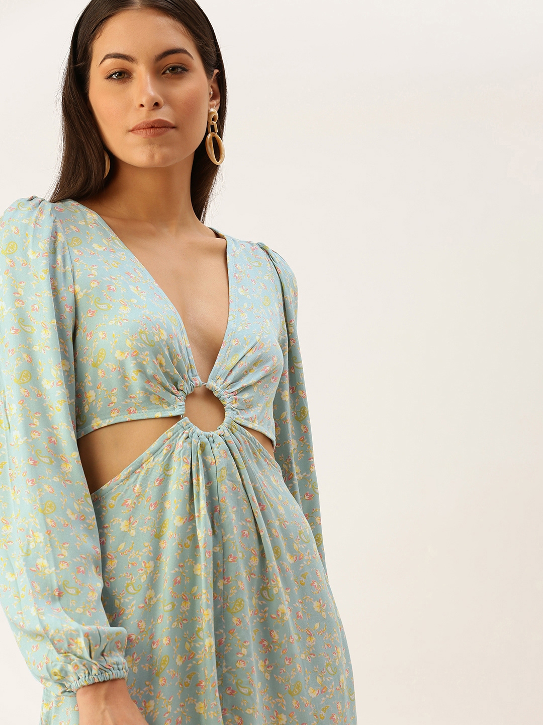 Forever 21 blue floral dress discount