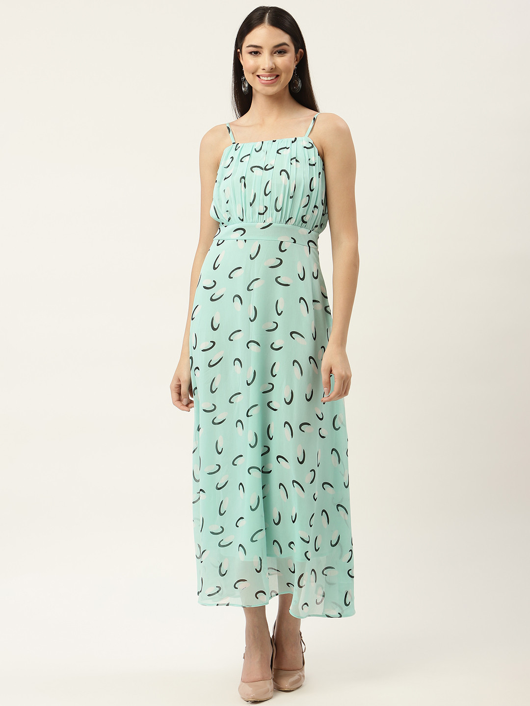 Slenor Sea Green Chiffon Maxi Dress