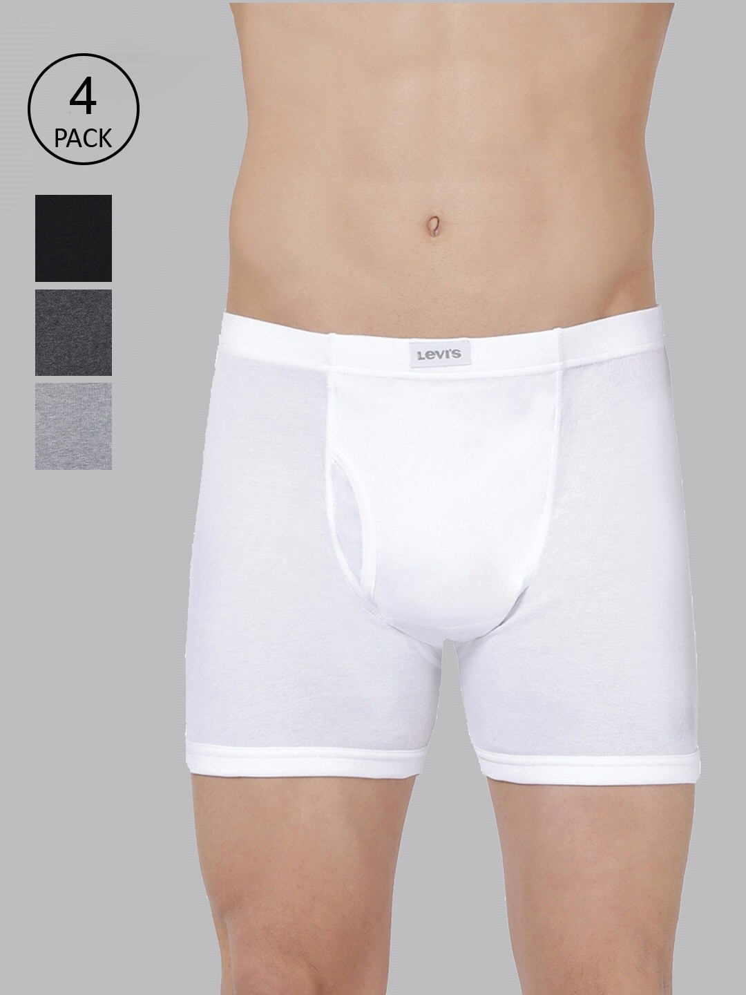 Levis Men Pack of 3 Pure Cotton Long Length Trunk with Ultrasoft Waistband