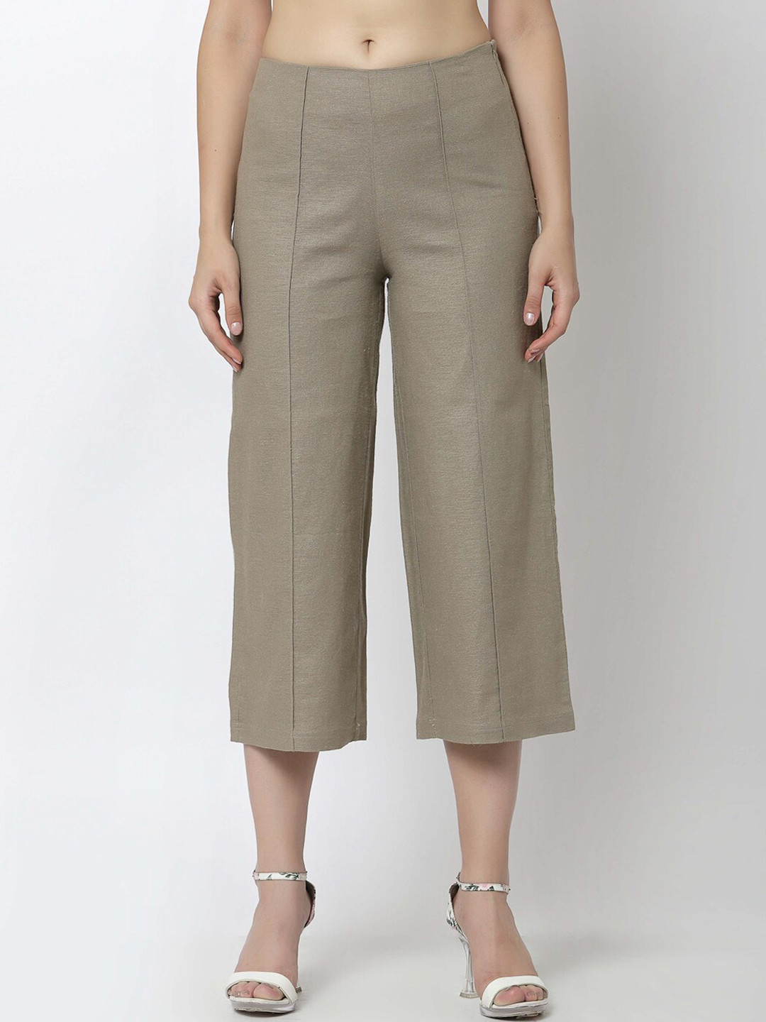 Gipsy Women Beige Linen Culottes