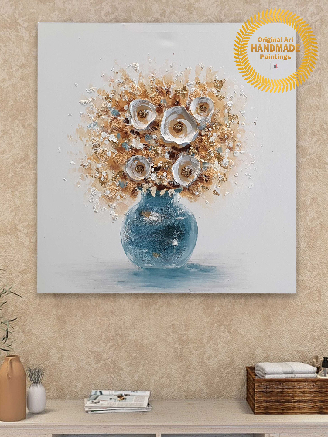 Art Street Blue & White Hand Made Framed Wall Art