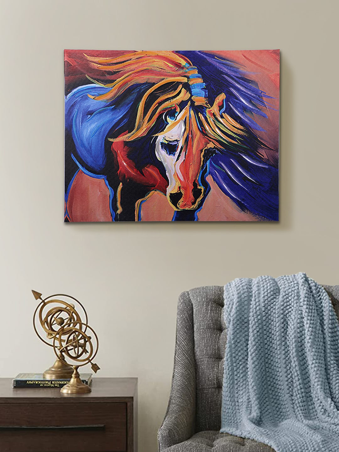 TAYHAA Horse Canvas Fabric Matte Hanging Hall Wall Hangings-15.6In
