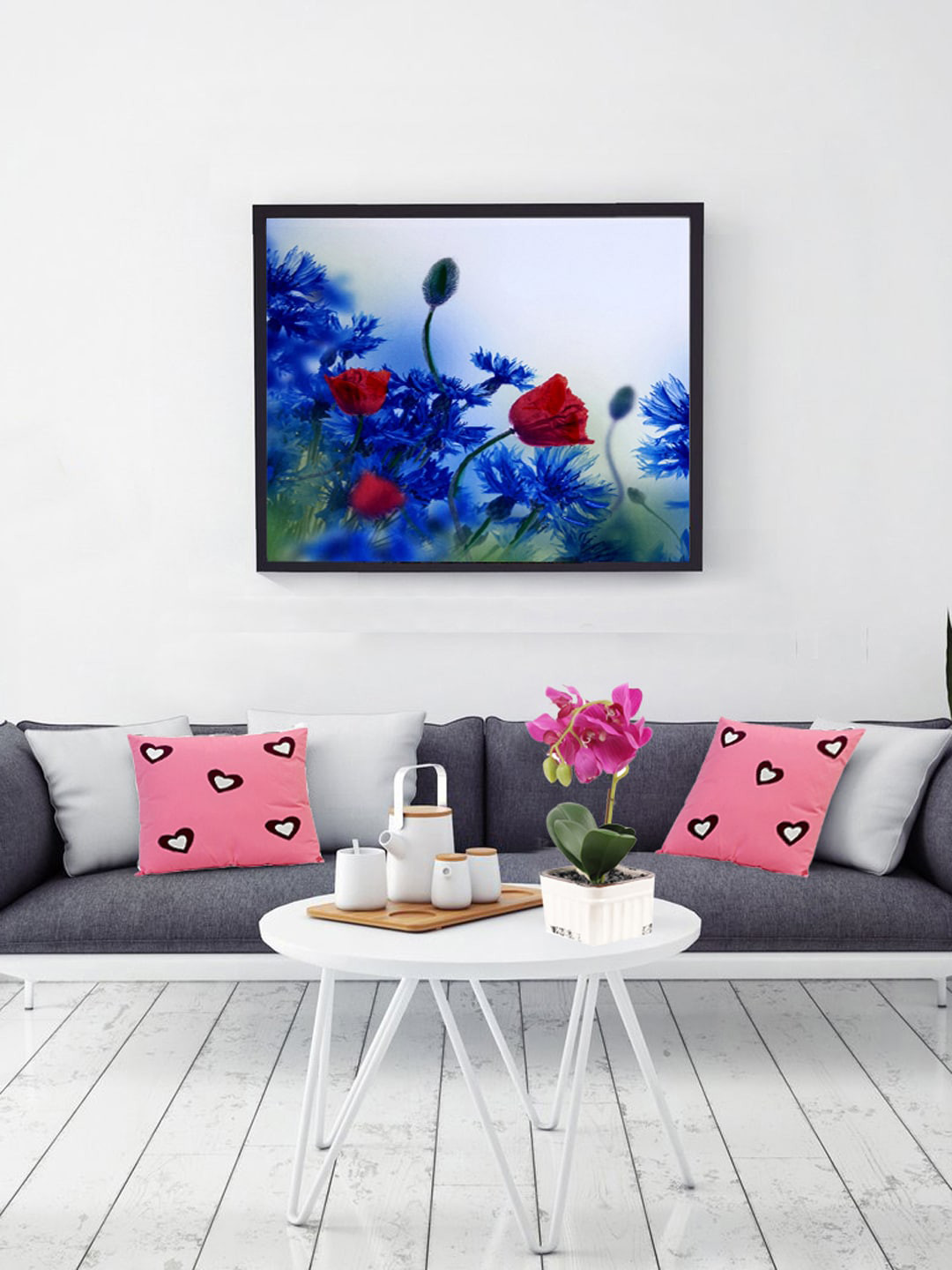 TAYHAA Fabric Floral Glossy Hanging Hall Wall Hangings-15.6In