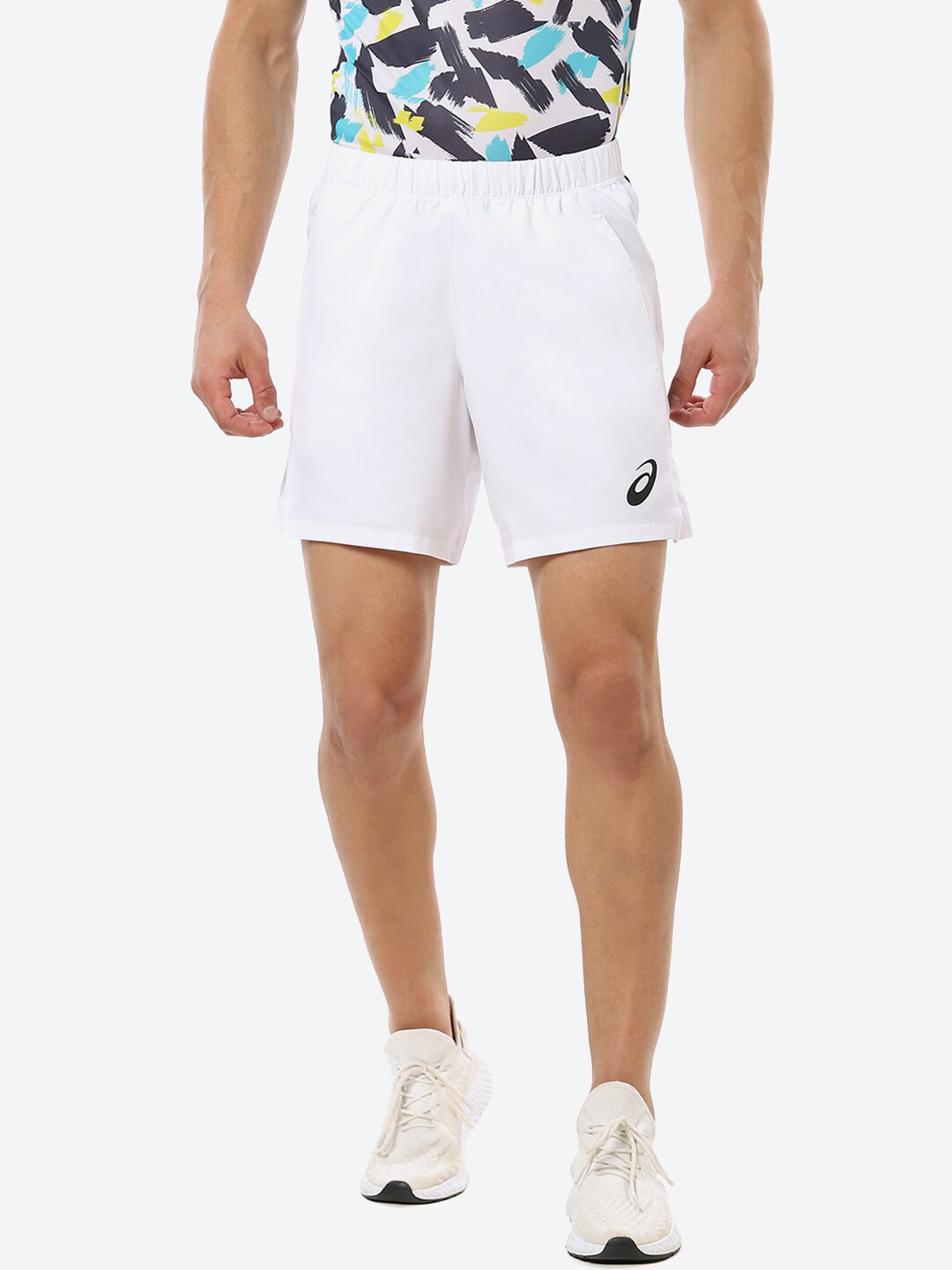 ASICS Men White Match 7In Sports Shorts