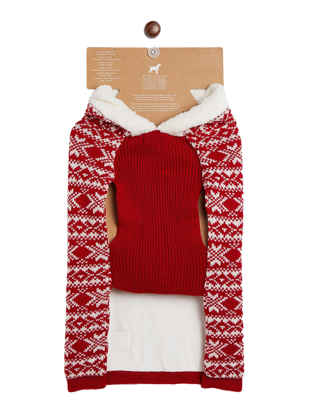 GABBLE & WOOF Red & White Patterned Dog Cotton Sweater