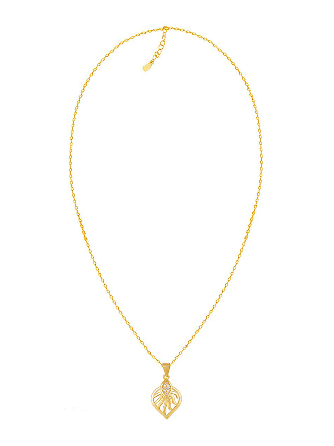 GIVA 925 Sterling Silver 18k Gold Plated Sun Leaf Pendant With Link Chain