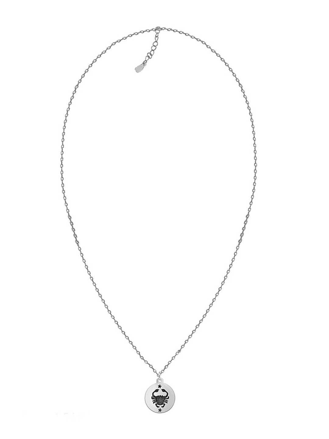 GIVA 925 Sterling Silver Rhodium Plated Cancer Zodiac Pendant With Link Chain