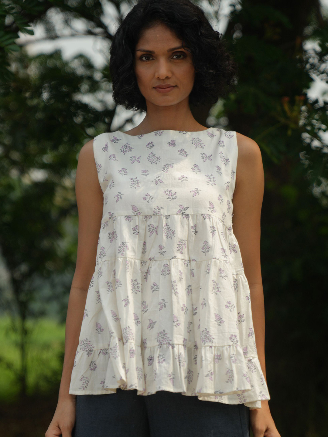 the kaatn trail Purple Floral Print Top