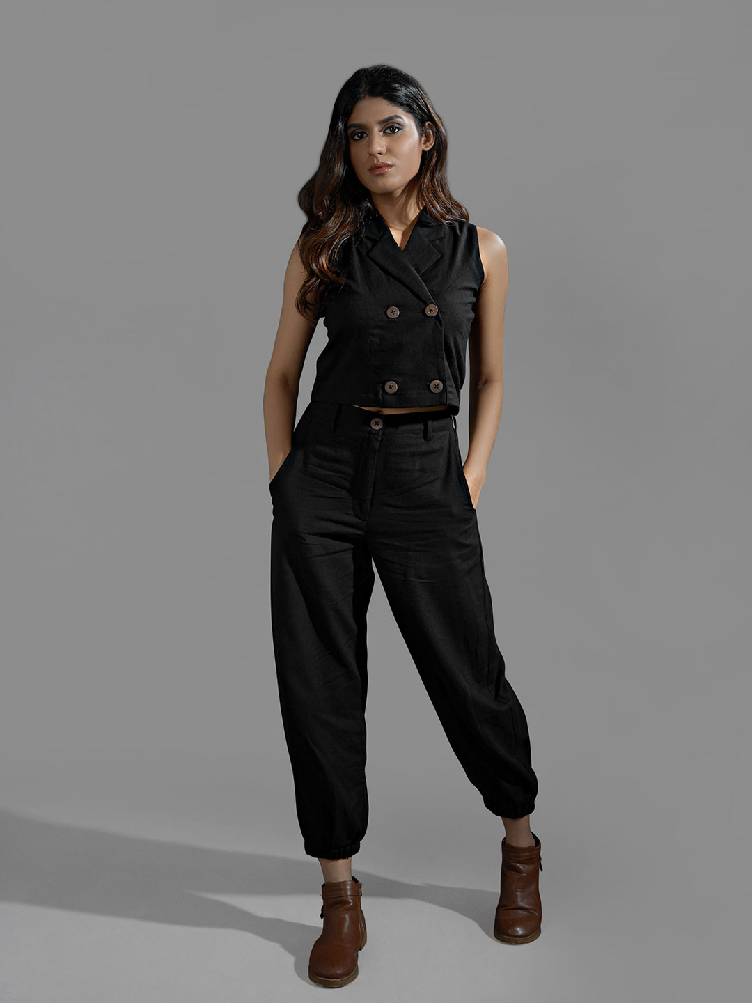 the kaatn trail Black Floral Print Shirt Style Top