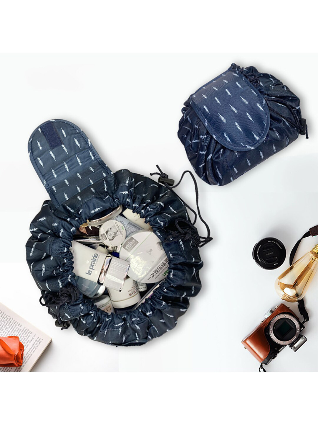 Peau D'origine Women Blue Printed Cosmetic Organisers