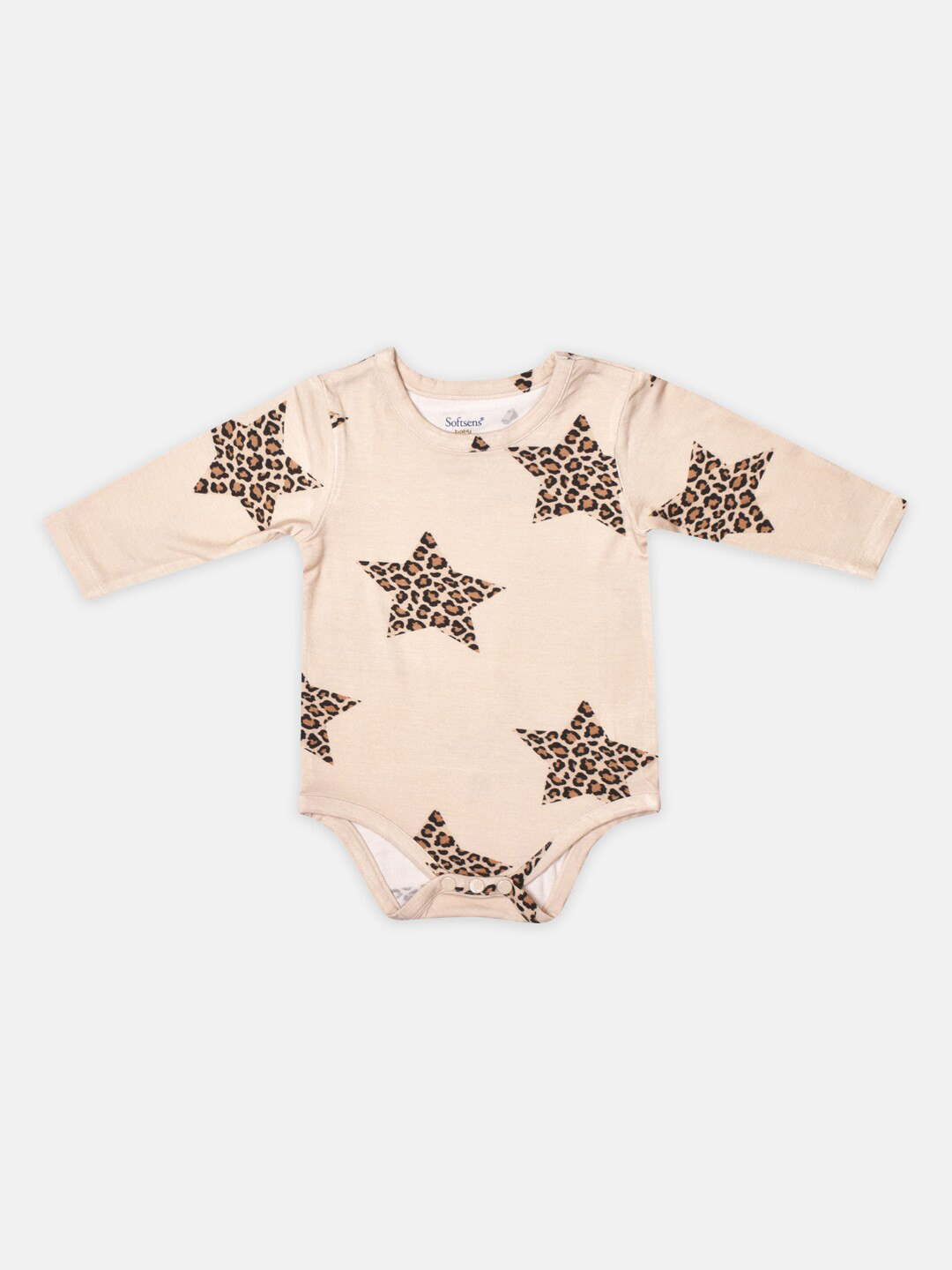 Softsens Girls Peach Printed Bamboo Bodysuit