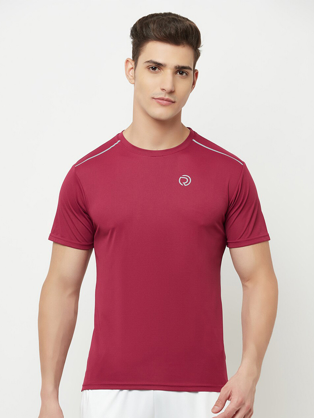 Truerevo Men Green Applique Running T-shirt