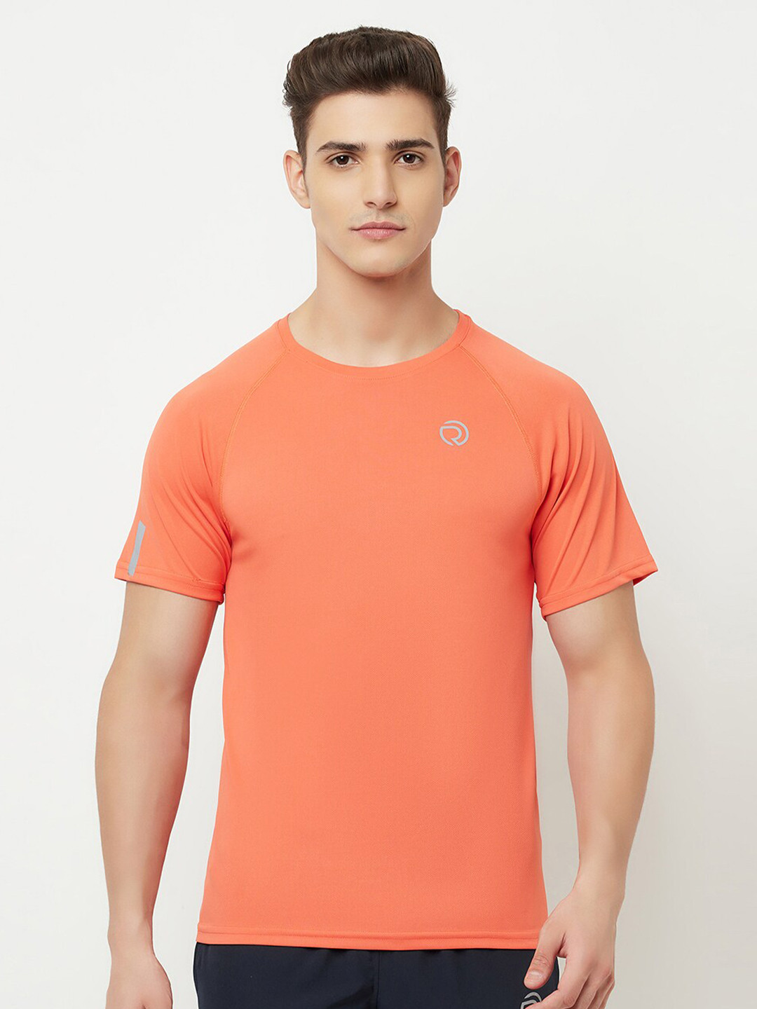 Truerevo Men Red Applique Running T-shirt