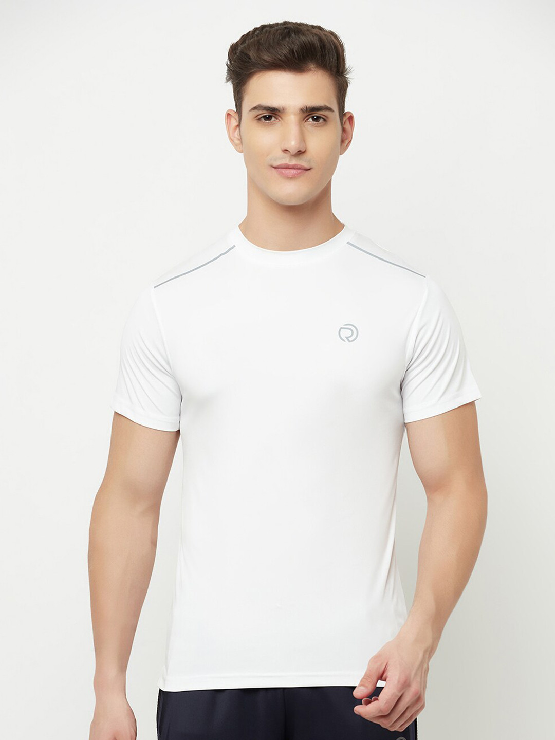 Truerevo Men White Running T-shirt