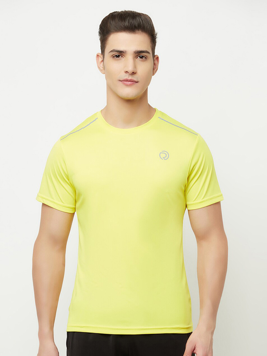 Truerevo Men Yellow Running T-shirt