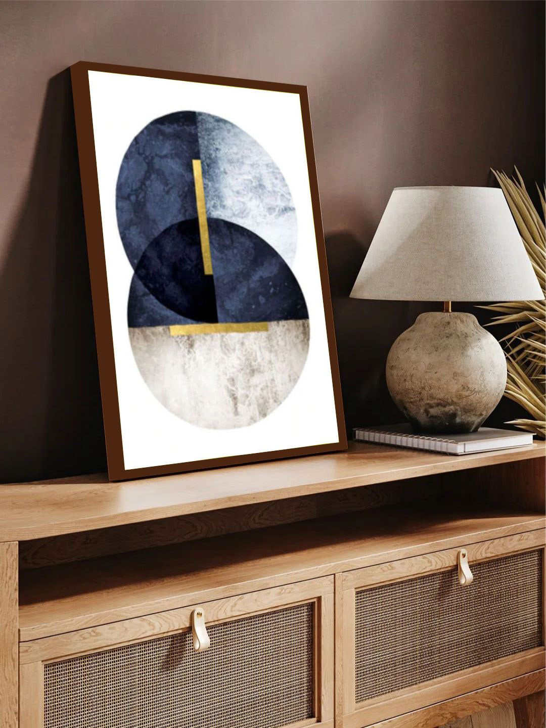 The Art House White & Blue Abstract Painting Wall Art Painting