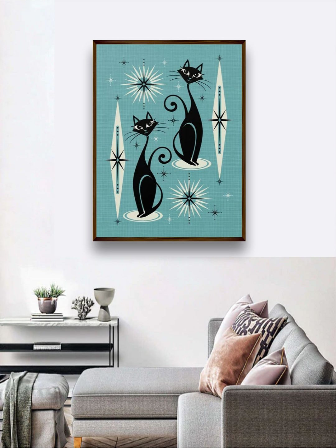 The Art House Blue & Black Abstract Framed Wall Painting