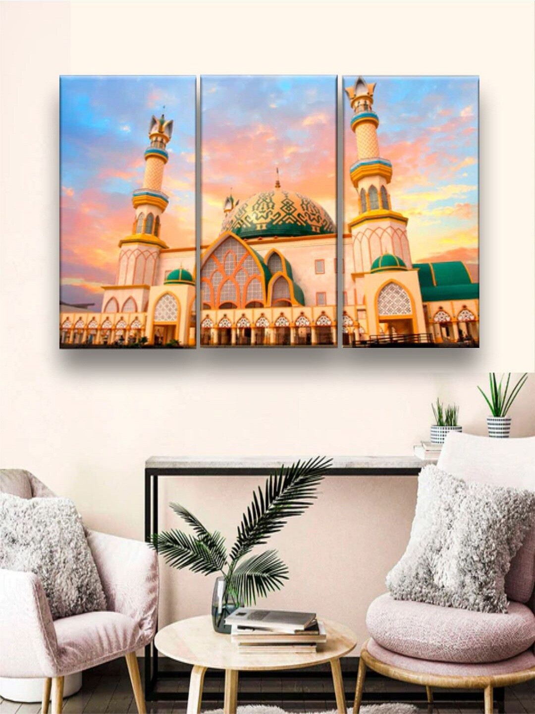 The Art House Abstract Canvas 3 Piece Wall Rectangle Paintings Wall Art - 10 x 20In