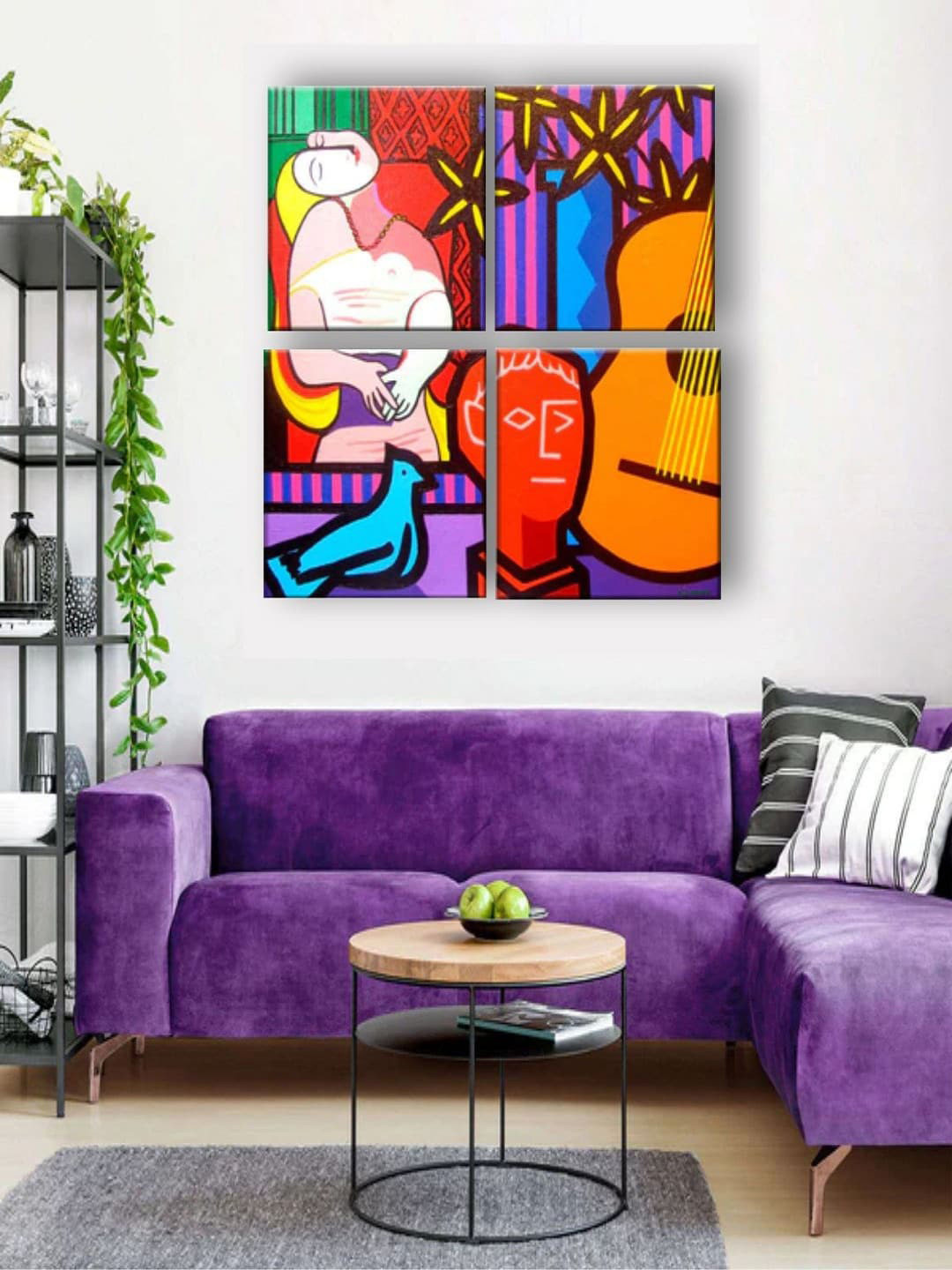 The Art House Canvas 4 Piece Wall Rectangle Paintings Wall Art - 16 x 18 In