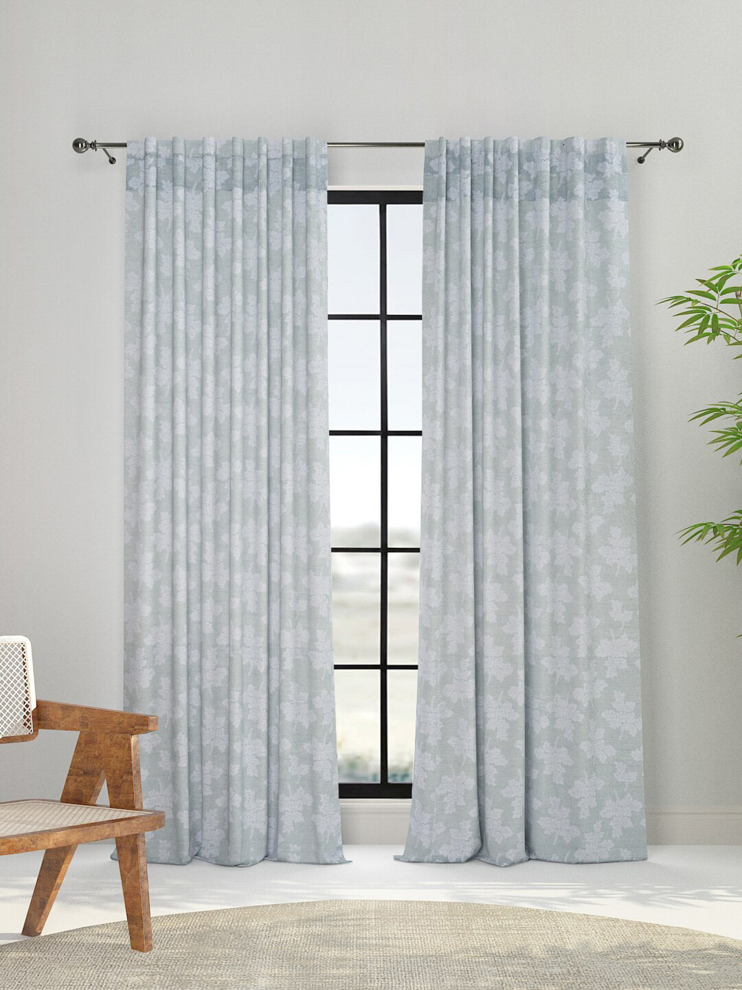 Fabindia Blue Window Curtain