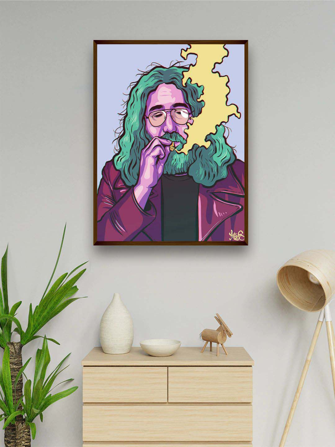 The Art House Pink & Green Printed Framed Painting Wall Art