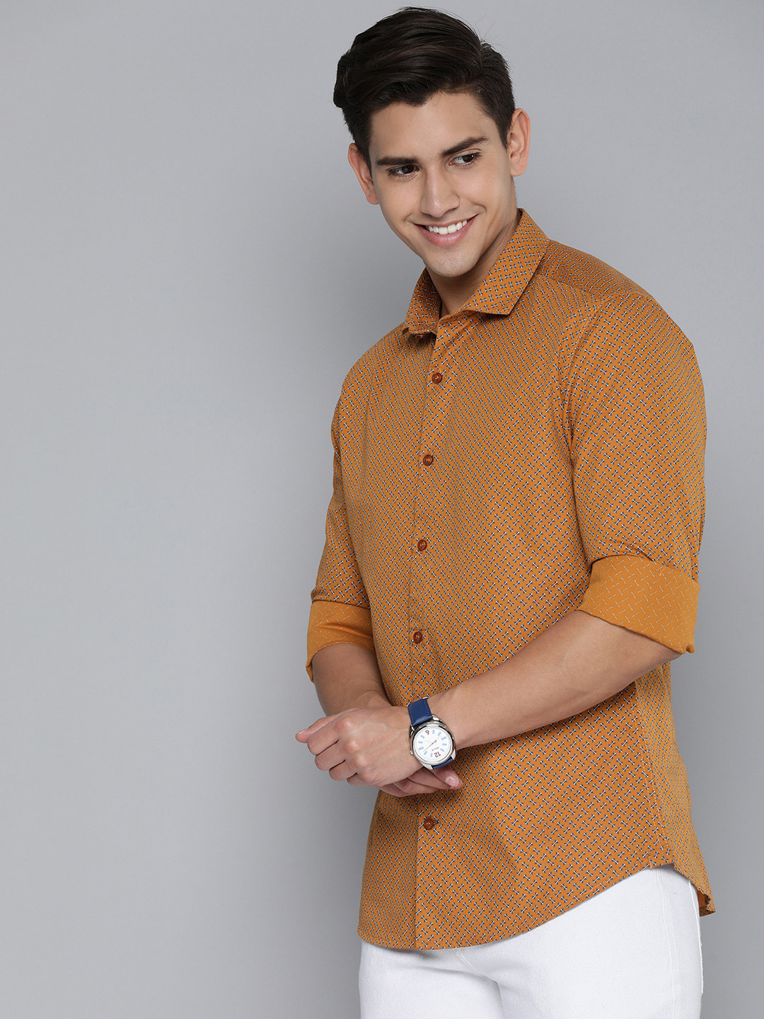 Mast & Harbour Men Cotton Geometric Printed Casual Shirt