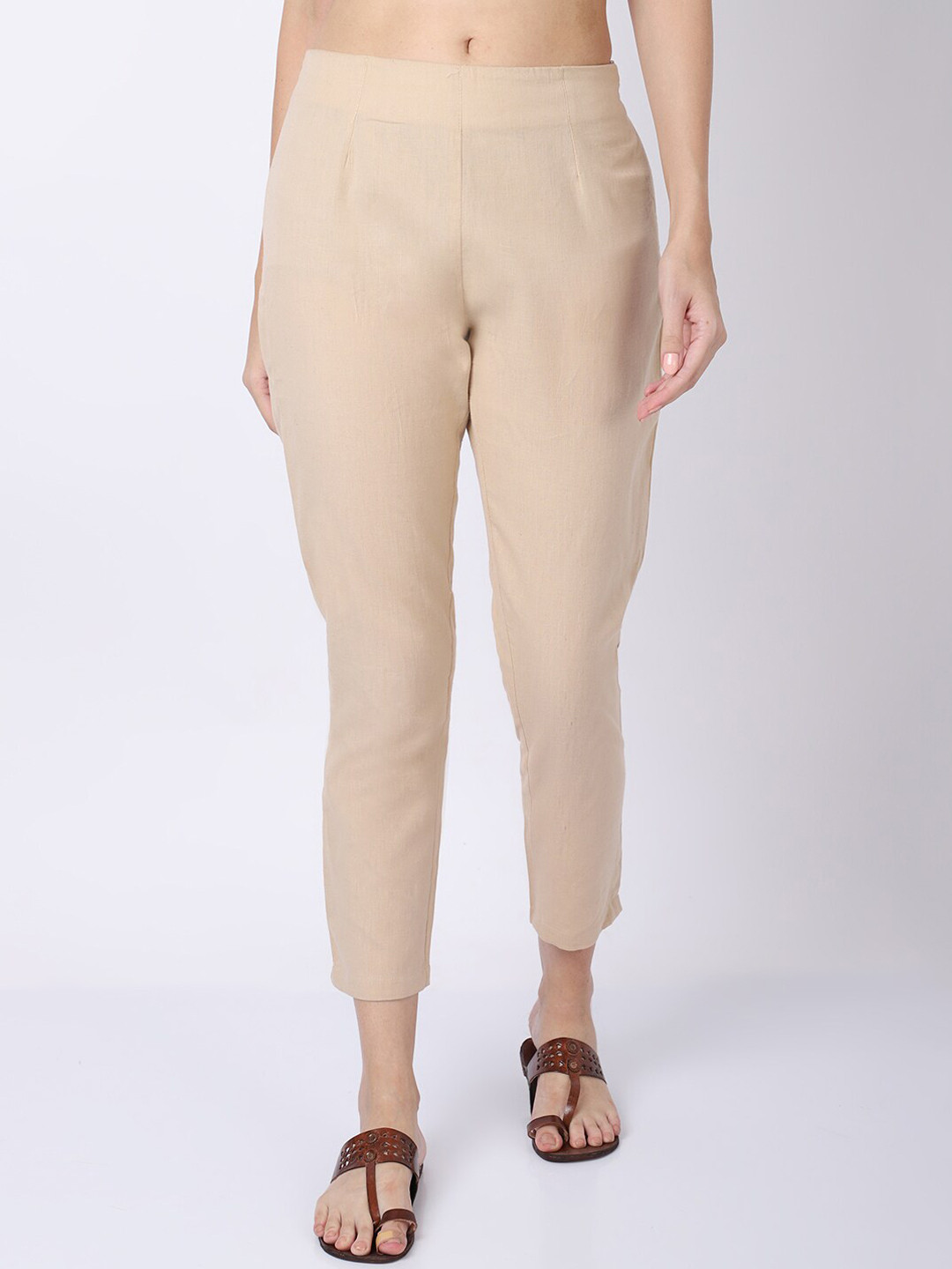 Cantabil Women Beige Trousers