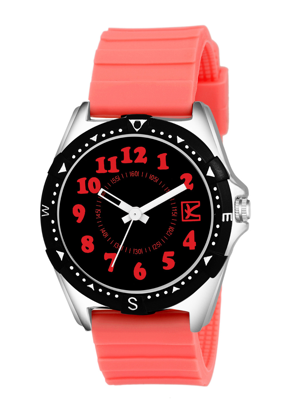 Kool Kidz Unisex Kids Multicoloured Dial & Red Straps Analogue Watch KOOL KIDZ DMK 044N BK RD 02