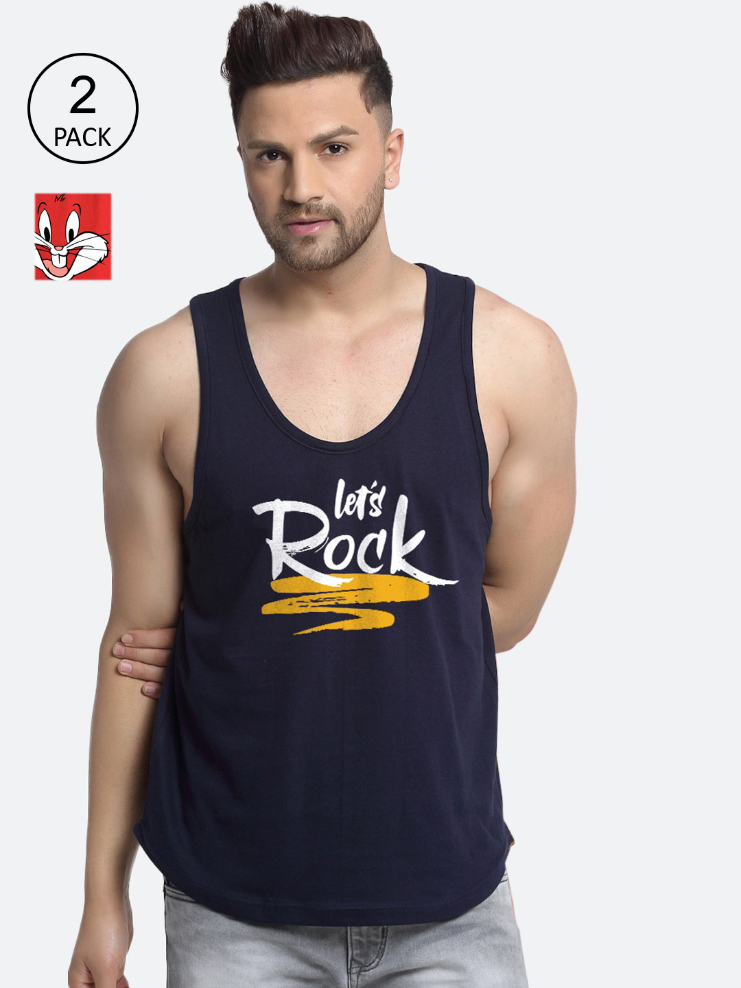 Friskers Men Pack Of 2 Printed Pure Cotton Innerwear Vests