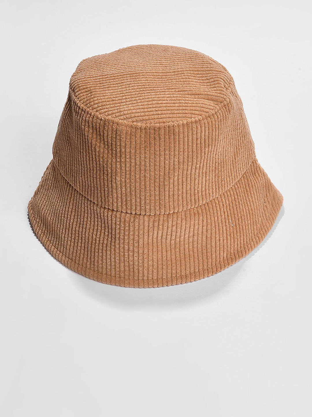 HAUTE SAUCE  Women Beige Solid Corduroy Bucket Hat